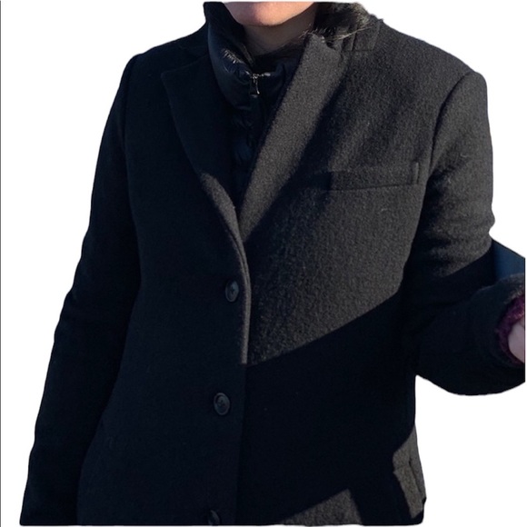 Scoop NYC Long Sleeve Boiled Wool Coat - Picture 2 of 8